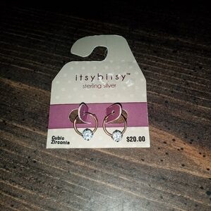 Itsy Bitsy Sterling Silver Earrings with Cubic Zirconia